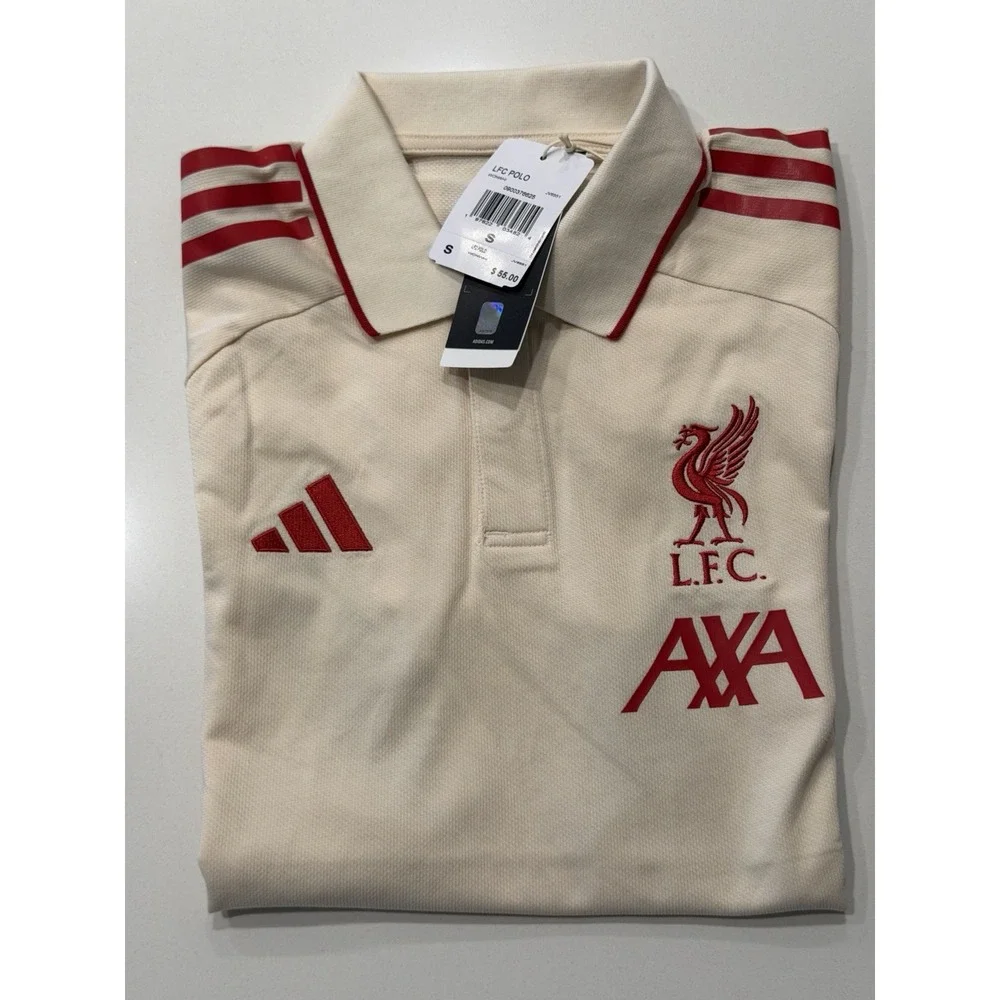 Adidas Liverpool FC Tiro 25 Competition Polo Wonder White JV6551 Mens Small NWT